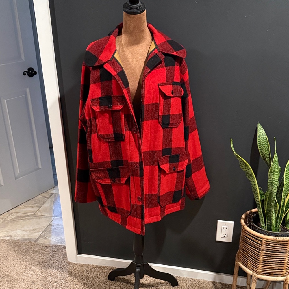 Woolrich Red and Black Plaid Field Jacket
